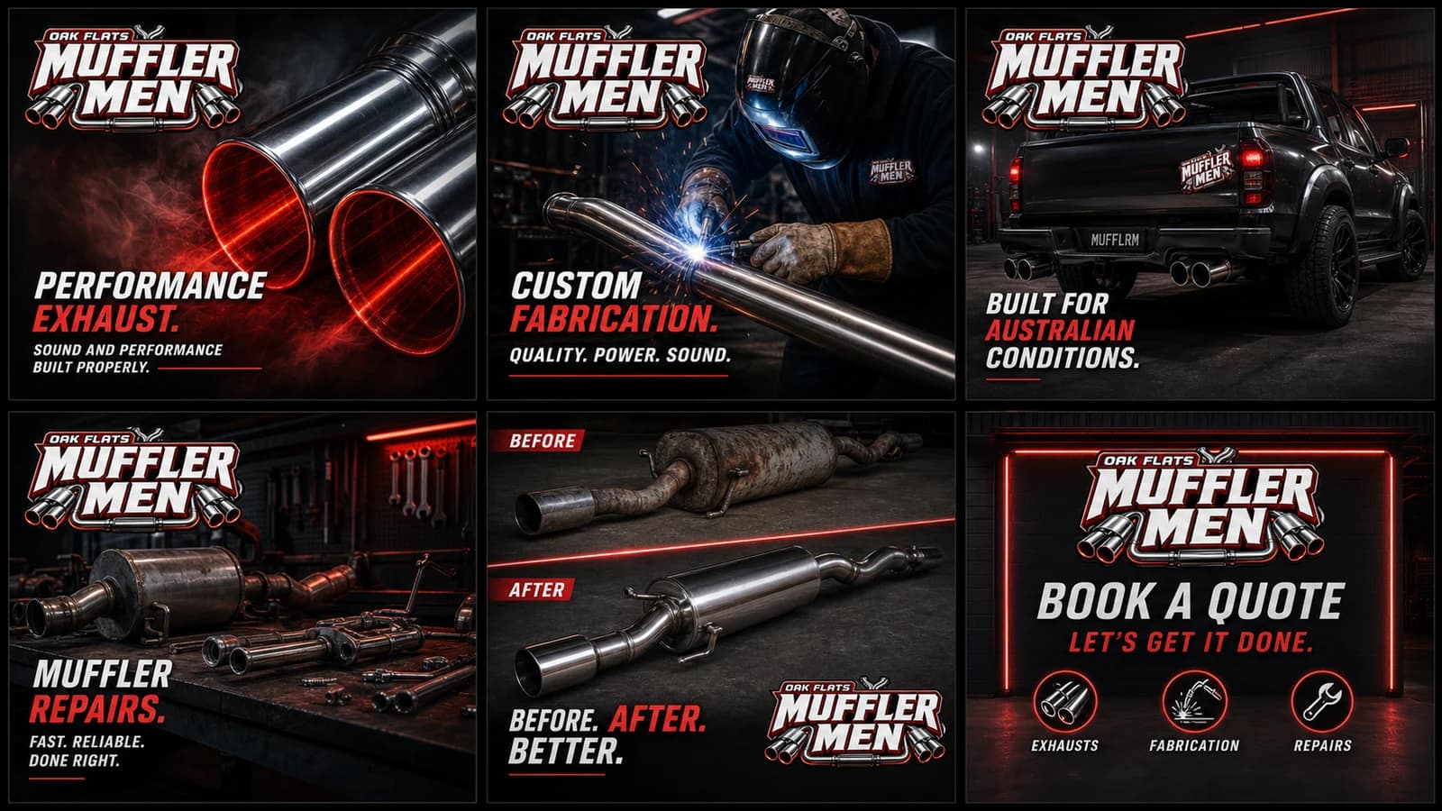 Oak Flats Muffler Men parts category and campaign cover