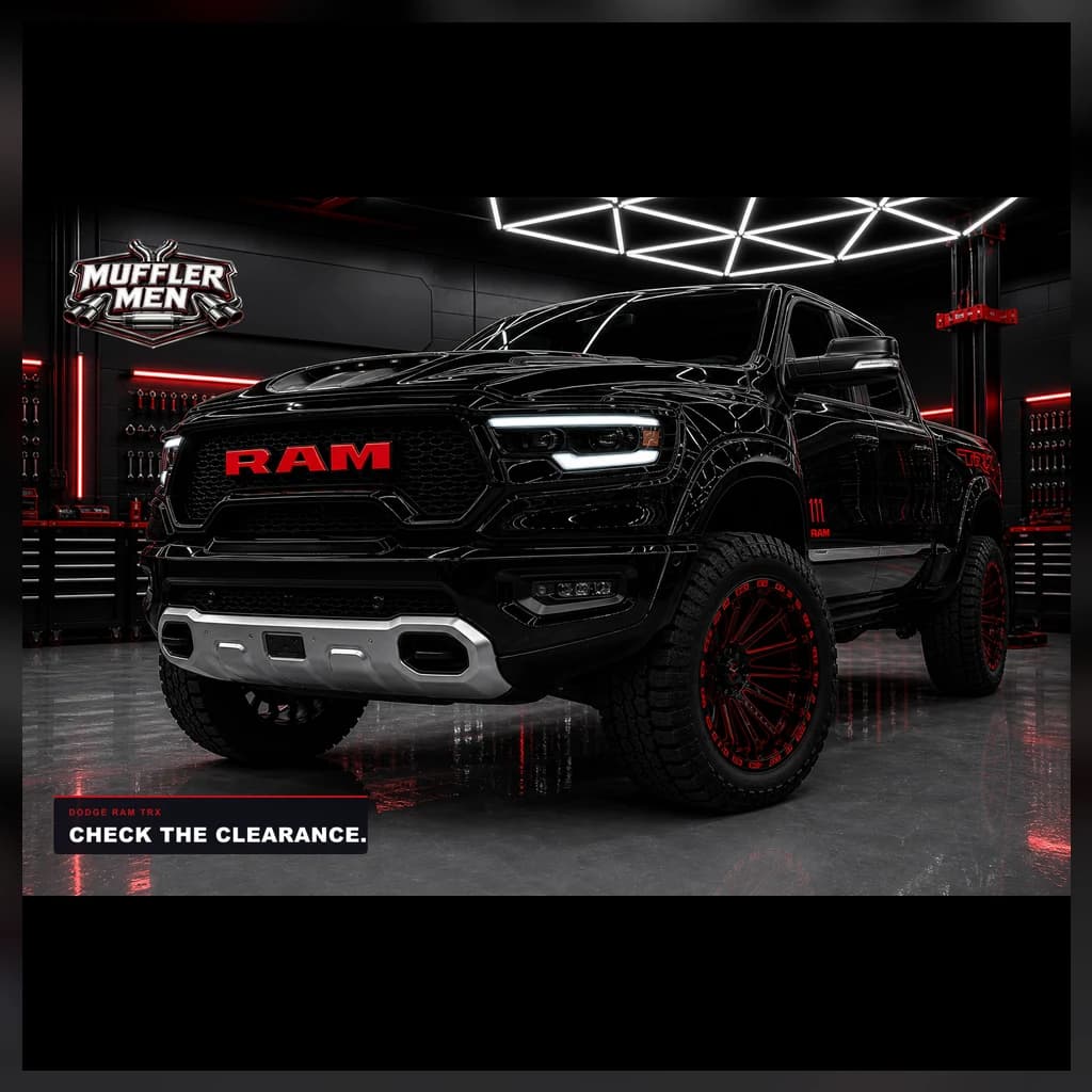 Dodge RAM TRX front detail view for Oak Flats Muffler Men exhaust advice