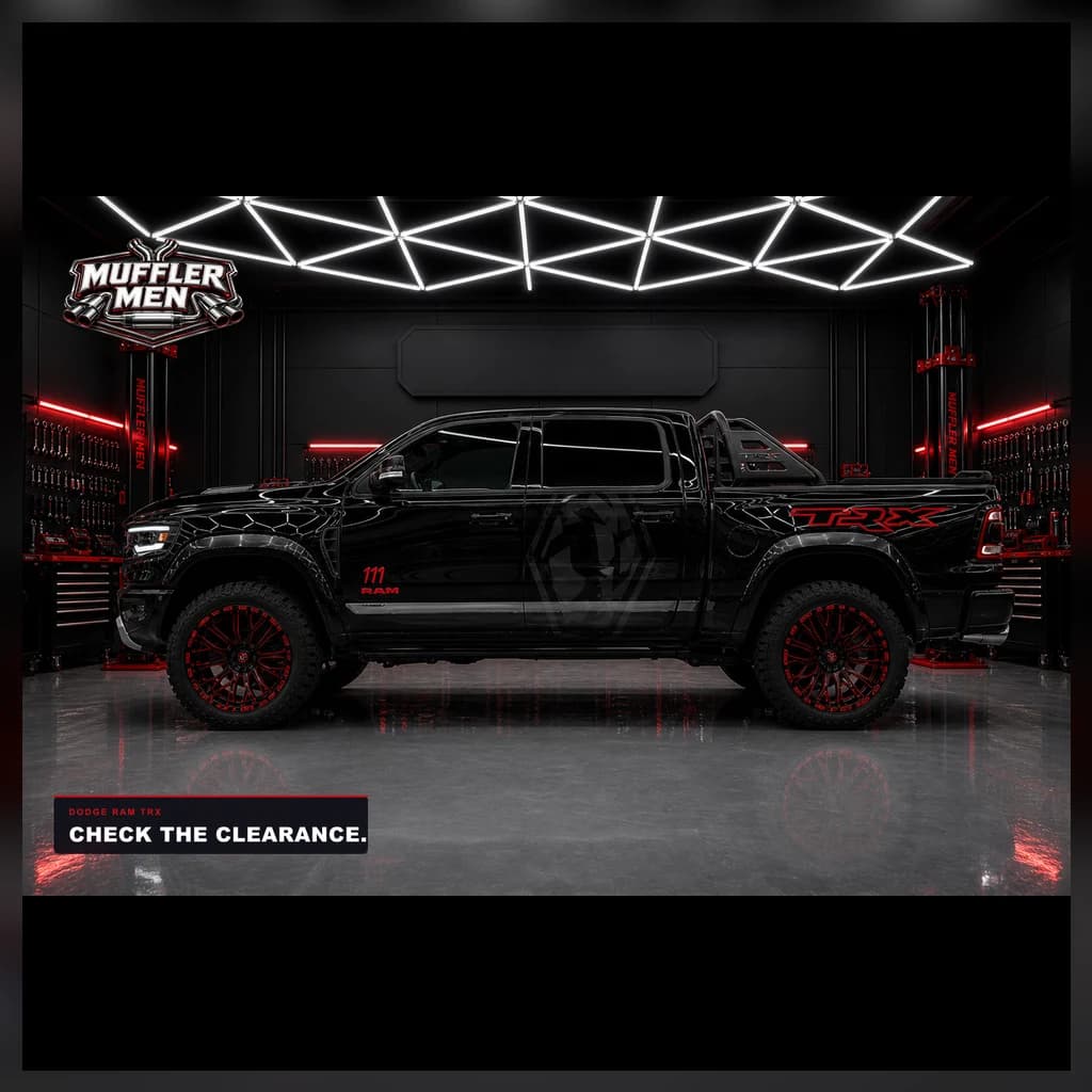 Dodge RAM TRX side clearance view for Oak Flats Muffler Men exhaust advice