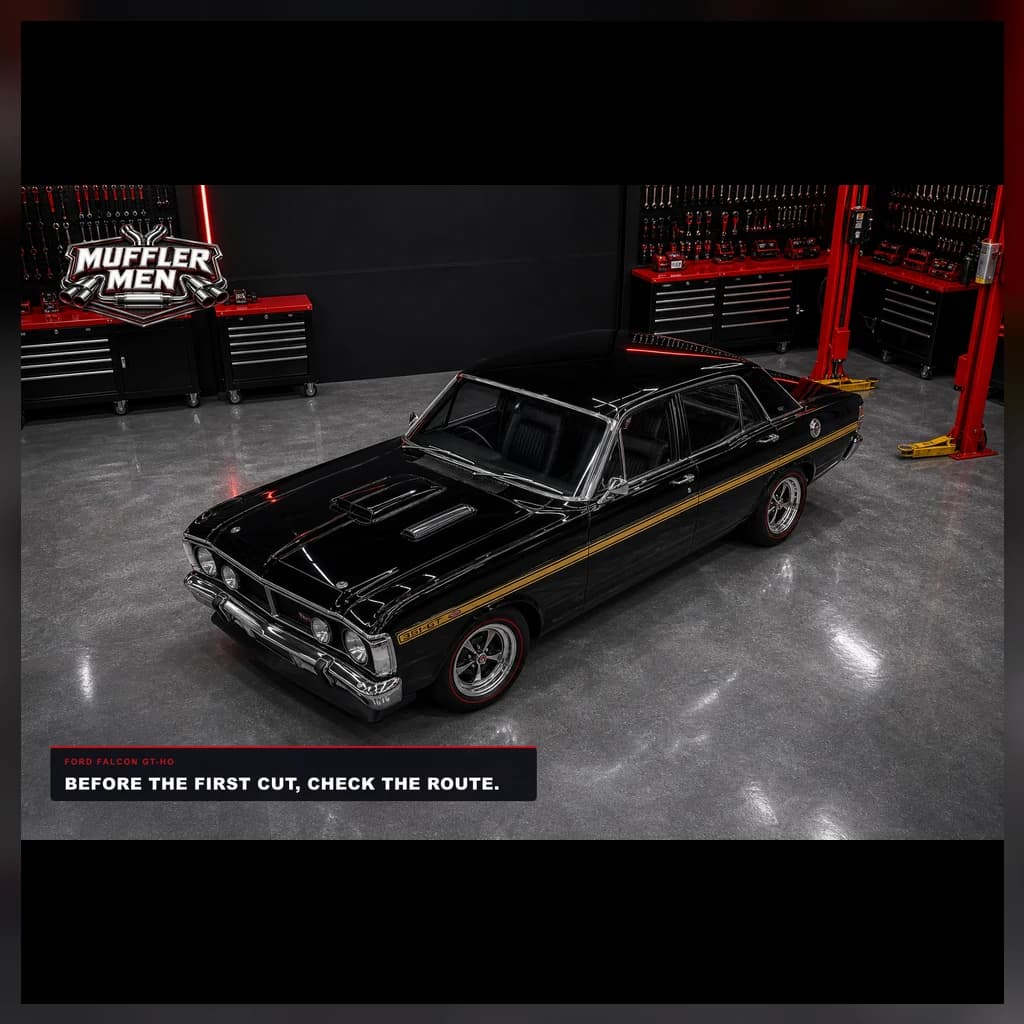 Ford Falcon GT-HO underbody routing for Oak Flats Muffler Men exhaust advice