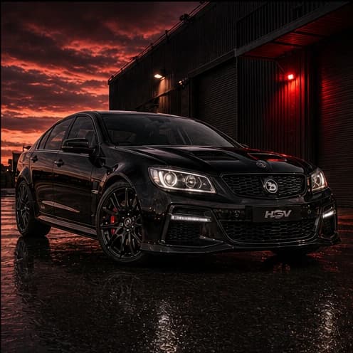 HSV Clubsport R8 LSA red-sunset arrival