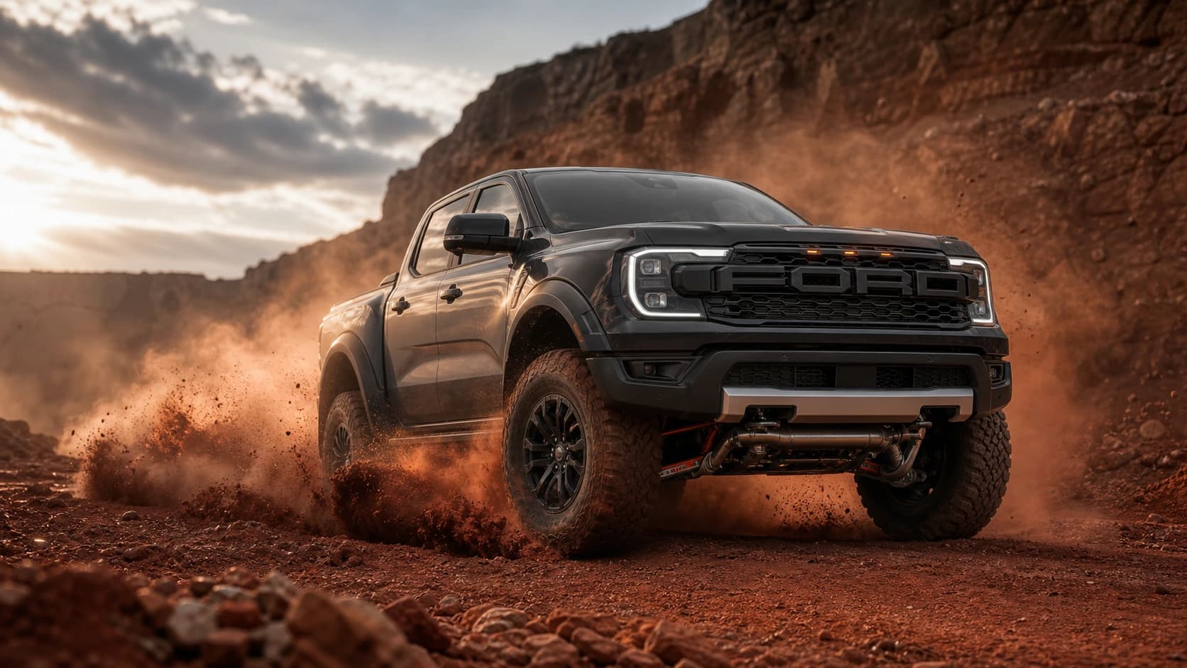 Rugged performance vehicle composed for a social media preview.