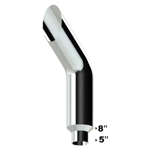BULLHORN CURVE CHROME STACKS 8″ OD > 5″ OD X 64″ LENGTH WITH 350C REDUCED TRADITIONAL SETUP product image