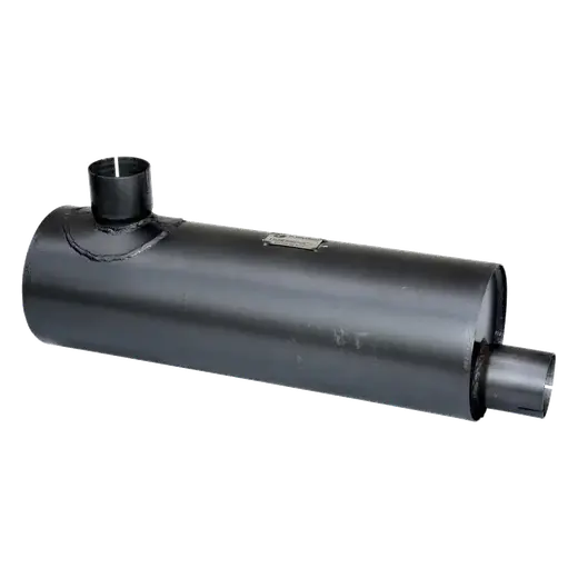 6.5″ ROUND x 20″ BARREL LENGTH x 2.5″ SIDE IN/END OUT – BAFFLED SILENCER / MUFFLER product image