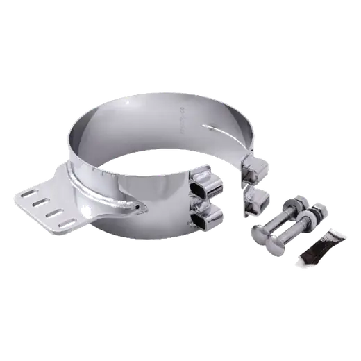 8″ STAINLESS CHROME CLAMPS (KW STYLE – 4 HOLE) product image