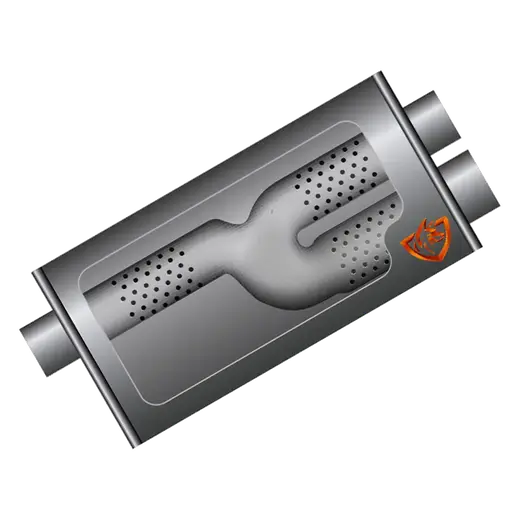 10″ X 4″ OVAL MUFFLER WITH 2.5″ IN & OUT & 16″ LENGTH/ STRAIGHT THROUGH 409 SS NON-POLISHED product image