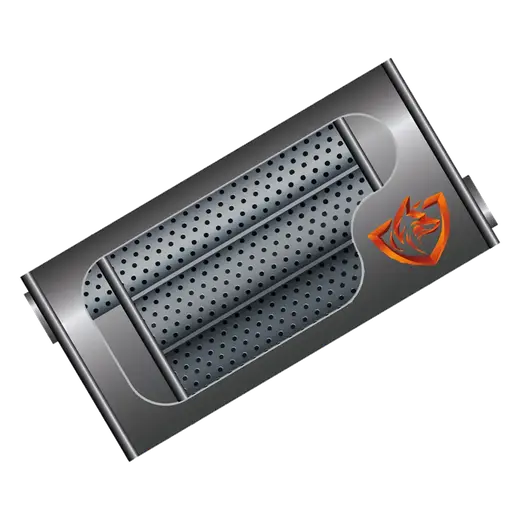 7″ ROUND MUFFLER WITH 2″ IN & OUT & 19″ LENGTH/ REVERSE FLOW NON POLISHED product image