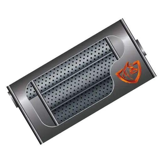 9″ x 5″ OVAL x 18″ BARREL LENGTH – 2″ IN/OUT – REVERSE FLOW NON POLISHED product image