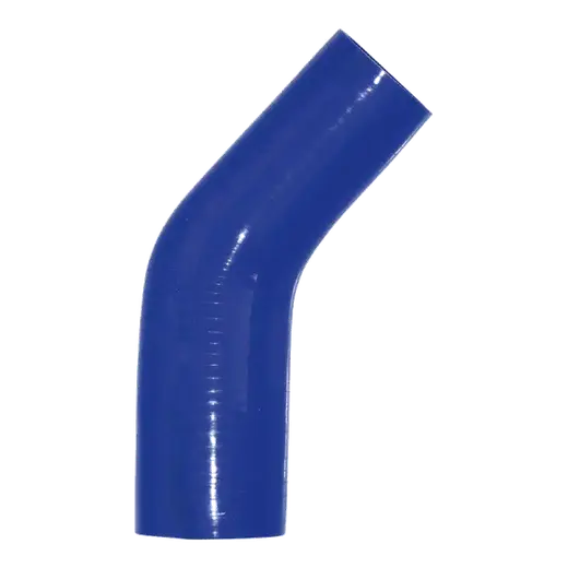 BLUE SILICONE 4 PLY 45˚REDUCING ELBOW 2.5″ID X 3″ID product image