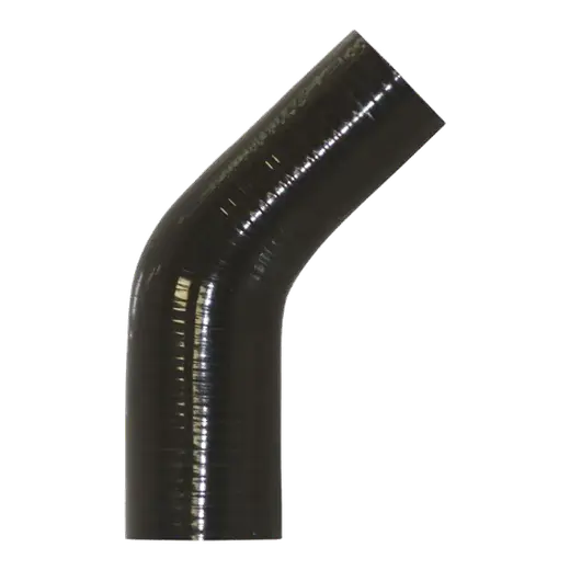 BLACK SILICONE 4 PLY 45˚REDUCING ELBOW 2.5″ID X 3″ID product image