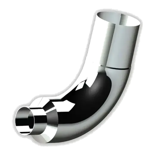 CHROME BEND PLAIN-PLAIN 90˚ DEGREES WITH 5″ OD X 14″ LENGTH product image