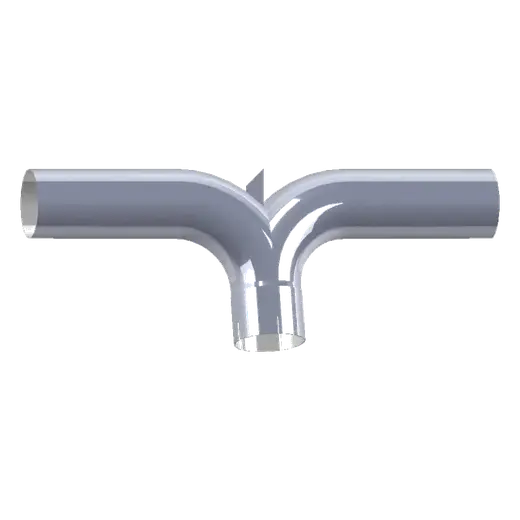 ALUMINISED 5″ Y-JUNCTION (Y-PIPE) – 1.0D RADIUS &amp; SPLITTER BLADE product image