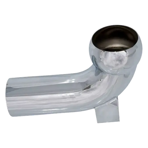 CHROME PLATED 5″ x  90˚ SINGLE BEND –  TILT CAB CONNECTOR product image