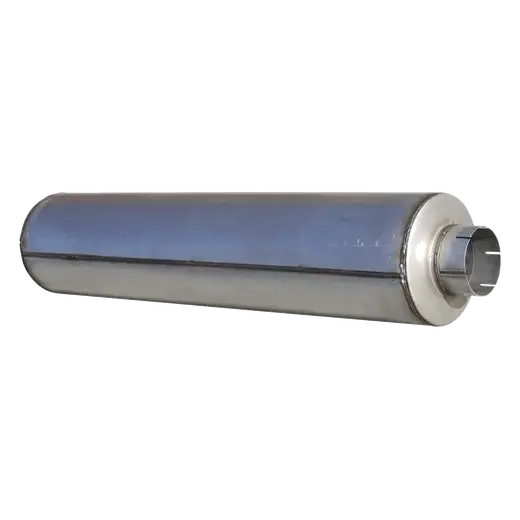 10″ ROUND x 44″ BARREL LENGTH x  4.5″ IN/OUT – VOLVO – BAFFLED SILENCER / MUFFLER product image