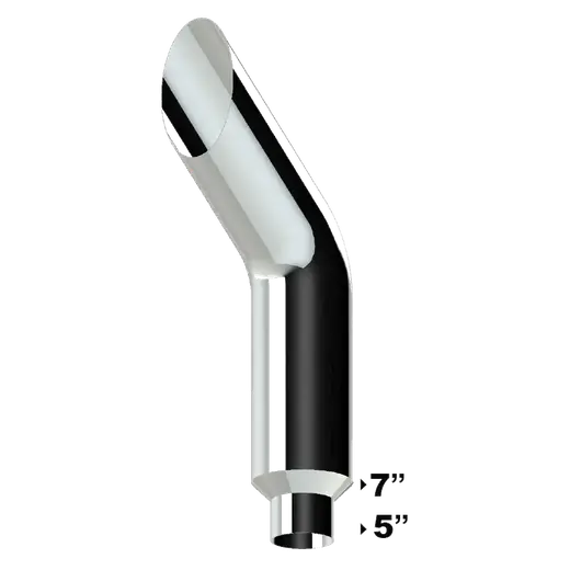 BULLHORN CURVE CHROME STACKS 7″ OD > 5″ OD X 54″ LENGTH WITH 350C REDUCED TRADITIONAL SETUP product image