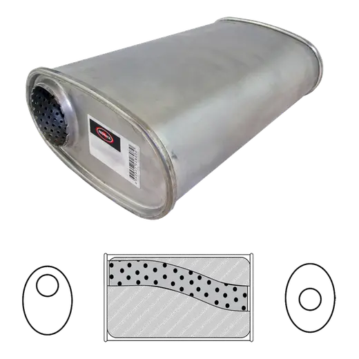 10" x 4" Oval, 14" Long, 2 1/4" Offset/Centre, Megaflow (No Spigots) product image