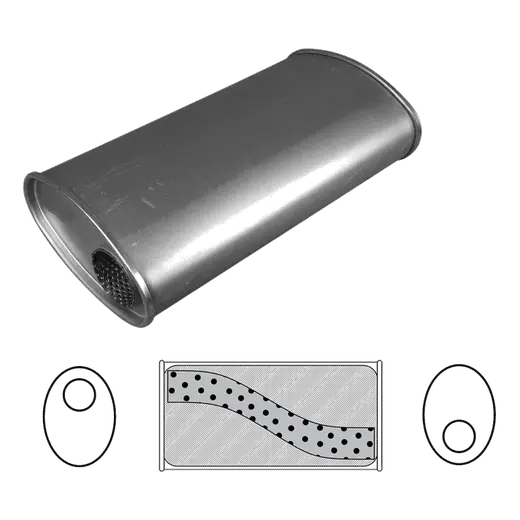 10" x 4" Oval, 14" Long, 2 1/2" Offset/Offset, Megaflow (No Spigots) product image