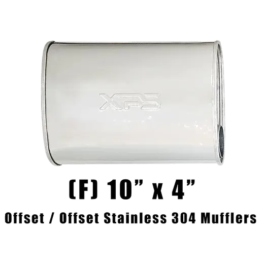 10" x 4" Offset/Offset Configurations Mufflers | Stainless 304 | Select Your Size Length and Internal Options product image