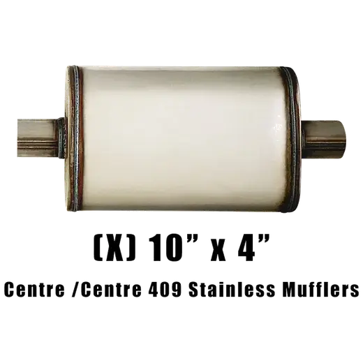 10" x 4" Centre/Centre Configurations Mufflers | Stainless 409 | Select Your Size Length and Internal Options product image