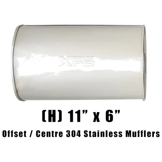 11" x 6" Offset/Centre Configurations Mufflers | Stainless 304 | Select Your Size Length and Internal Options product image