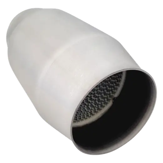 Universal Catalytic Converters - 2.5" to 3" 100/200 Cell Metallic Round Body, Brush Finish, 190mm Length product image