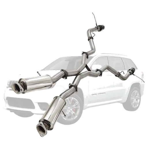 3" Cat Back Stainless Exhaust For SRT Jeep Grand Cherokee Twin Pipe Rear 2012 to 2021 BC Tip Option product image