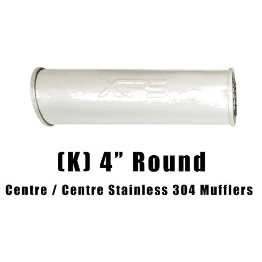 4" Round Centre/Centre Configurations Mufflers | Stainless 304 | Select Your Size Length and Internal Options product image