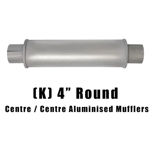 4" Round Centre/Centre Configurations Universal Mufflers | Aluminised | Select Your Size Length and Internal Options product image