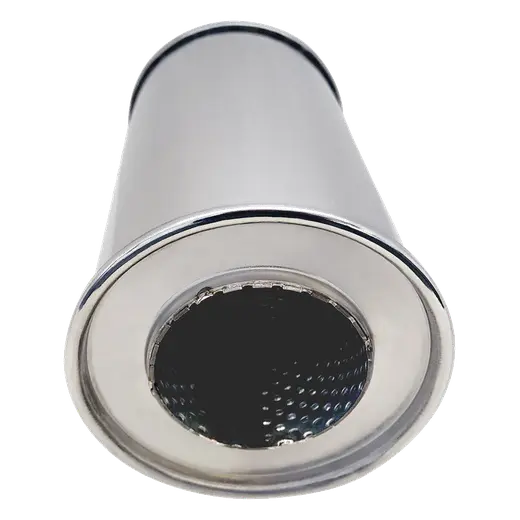 5" Round Centre/Centre Configurations Universal Mufflers With Spigots | Stainless 409 | Select Your Size Length and Internal Options product image