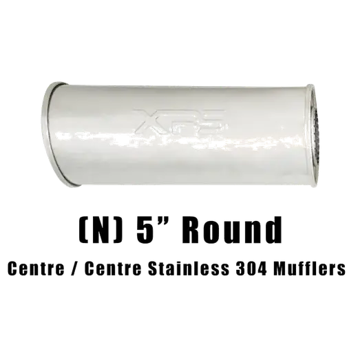 5" Round Centre/Centre Configurations Universal Mufflers | Stainless 304 | Select Your Size Length and Internal Options product image