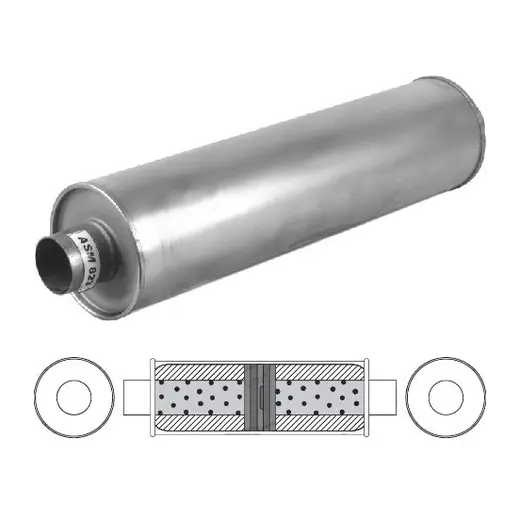 6" Round, 24" Long, 2" C/C Baffled, Aluminised product image