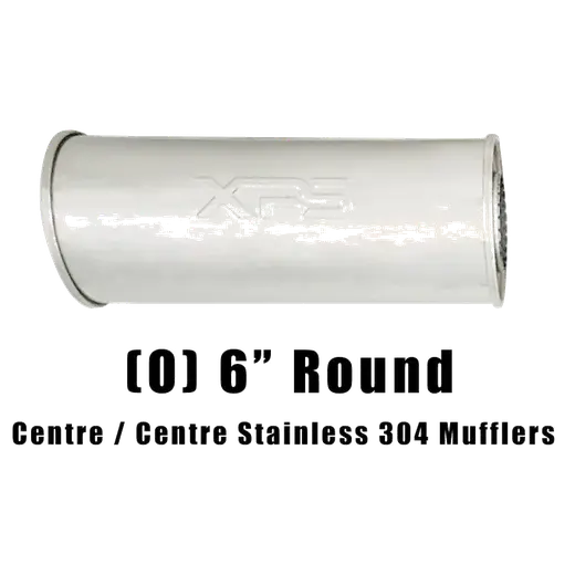 6" Round Centre/Centre Configurations Mufflers | Stainless 304 | Select Your Size Length and Internal Options product image