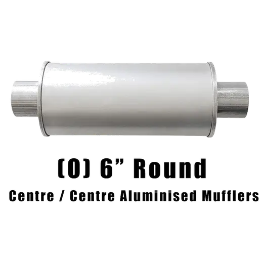 6" Round Centre/Centre Configurations Universal Mufflers | Aluminised | Select Your Size Length and Internal Options product image