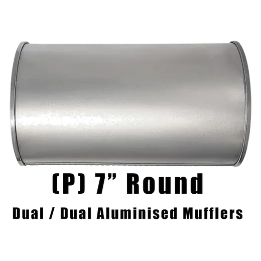 7" Round Dual/Dual Configurations Universal Mufflers | Aluminised | Select Your Size Length and Internal Options product image