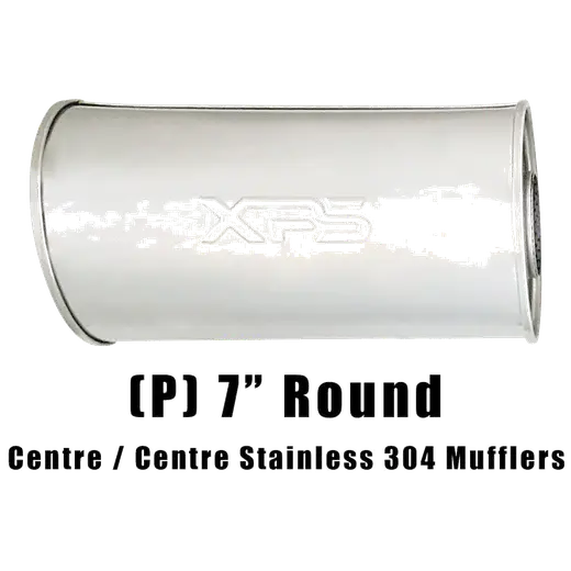 7" Round Centre/Centre Configurations Mufflers | Stainless 304 | Select Your Size Length and Internal Options product image