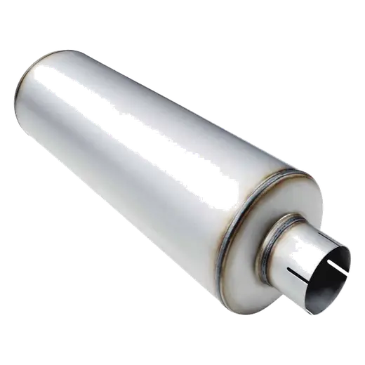 8" BODY DIAMETER X 24" BODY LENGTH - 4" IN/OUT - GLASS PACKED BAFFLED  - STAINLESS STEEL 409 product image