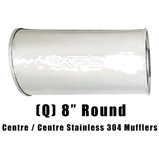 8" Round Centre/Centre Configurations Mufflers | Stainless 304 | Select Your Size Length and Internal Options product image