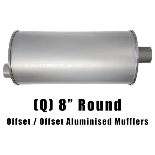 8" Round Offset/Offset Configurations Universal Mufflers | Aluminised | Select Your Size Length and Internal Options product image