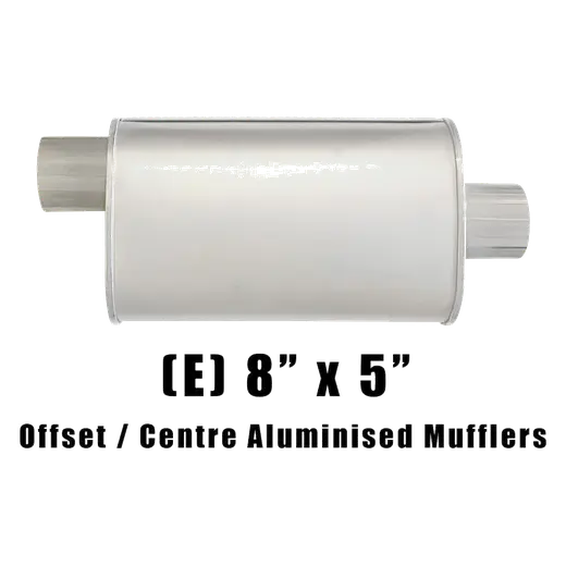 8" x 5" Offset/Centre Configurations Mufflers | Aluminised | Select Your Size Length and Internal Options product image