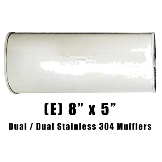 8" x 5" Dual/Dual Configurations Mufflers | Stainless 304 | Select Your Size Length and Internal Options product image