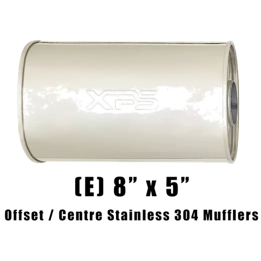 8" x 5" Offset/Centre Configurations Mufflers | Stainless 304 | Select Your Size Length and Internal Options product image