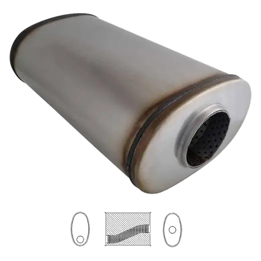 8" x 5" Offset/Centre Configurations Mufflers | Stainless 409 | Select Your Size Length and Internal Options product image