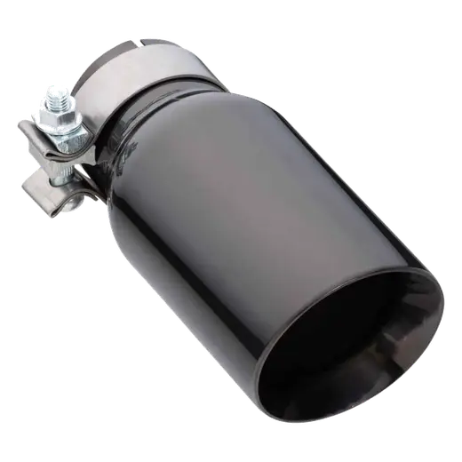 Angle Cut Inner Cone RC 2 1/2" In 3.5" Out 8" Long SS304 Black Chrome Finish Clamped Tip product image