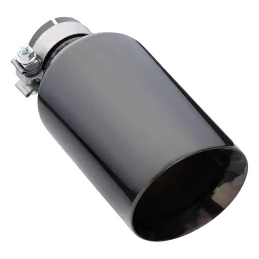 Angle Cut Inner Cone RC 2 1/2" In 5" Out 12" Long SS304 Black Chrome Finish Clamped Tip product image