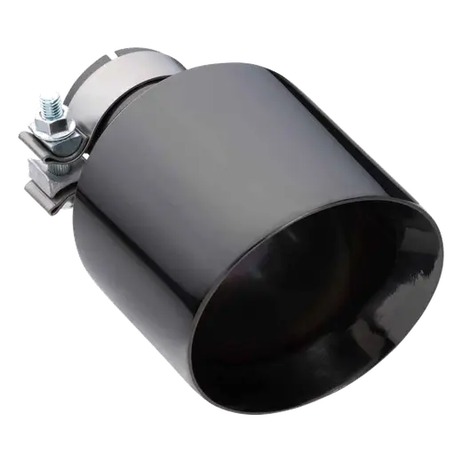 Angle Cut Inner Cone RC 2 1/2" In 5" Out 8" Long SS304 Black Chrome Finish Clamped Tip product image