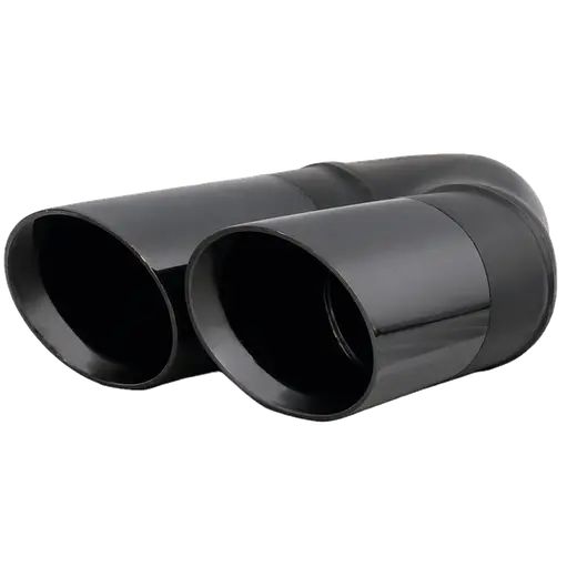 Angle Cut Y-Piece Inner Cone Black Chrome 2 1/2" In 2x3" Out 9" Long RHS SS304 Tip product image