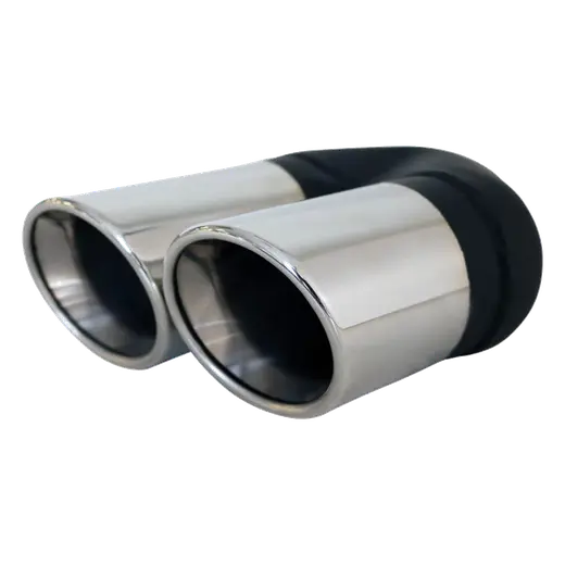 Angle Y-Piece Rolled Inner Cone RV 2 1/4" In 2 x 80mm Out 9" RHS Long SS304 Tip product image