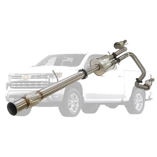 Chevrolet Silverado 1500 LTZ Crew Cab Ute 6.2L V8 3" Twin Stainless Catback Exhaust With Mufflers product image