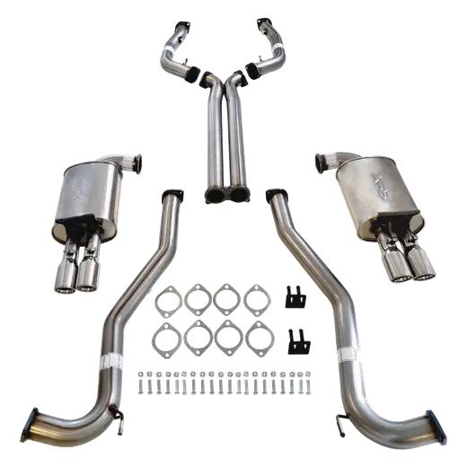 Commodore VE VF V6 V8 Sed Wag Twin 3" Stainless Steel Catback Exhaust X Pipe & Angle Cut Tips product image