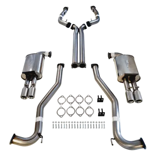 Commodore VE VF V6 V8 Sed Wag  Twin 3" Stainless Steel Catback Exhaust  X Pipe & Straight Tips product image